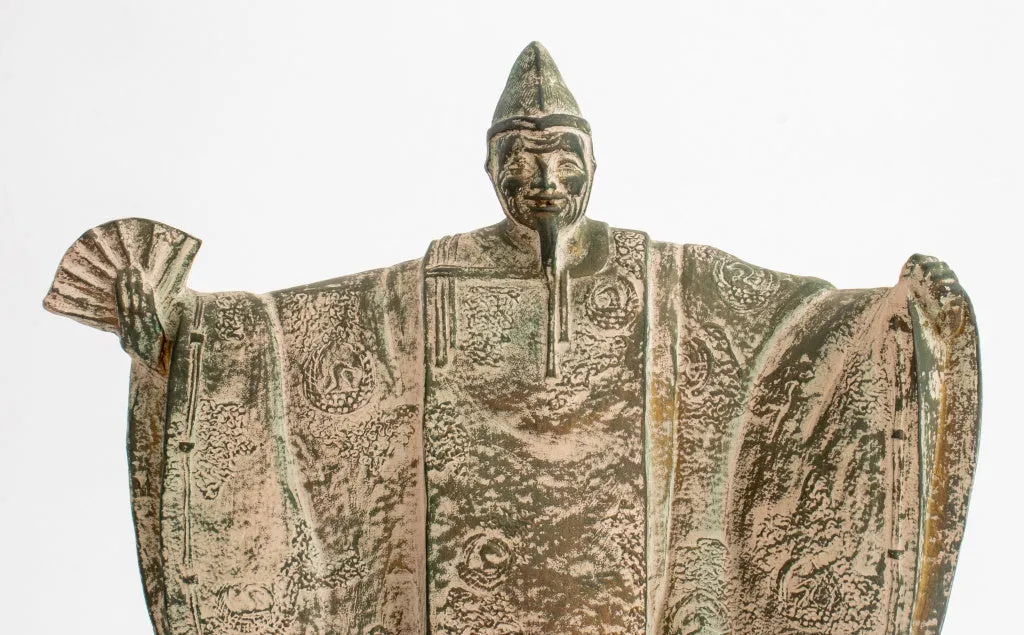 Japanese Ceramic Sculpture of a Noh Actor