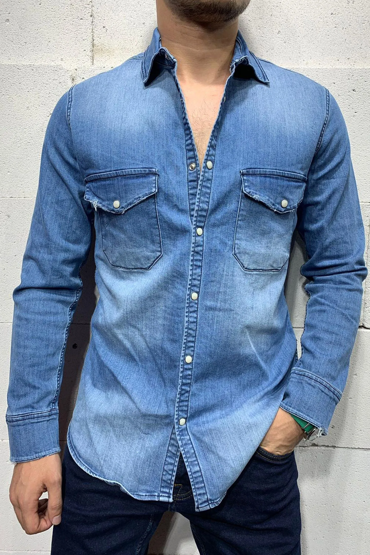 Jeanshemd G-4771 Blau