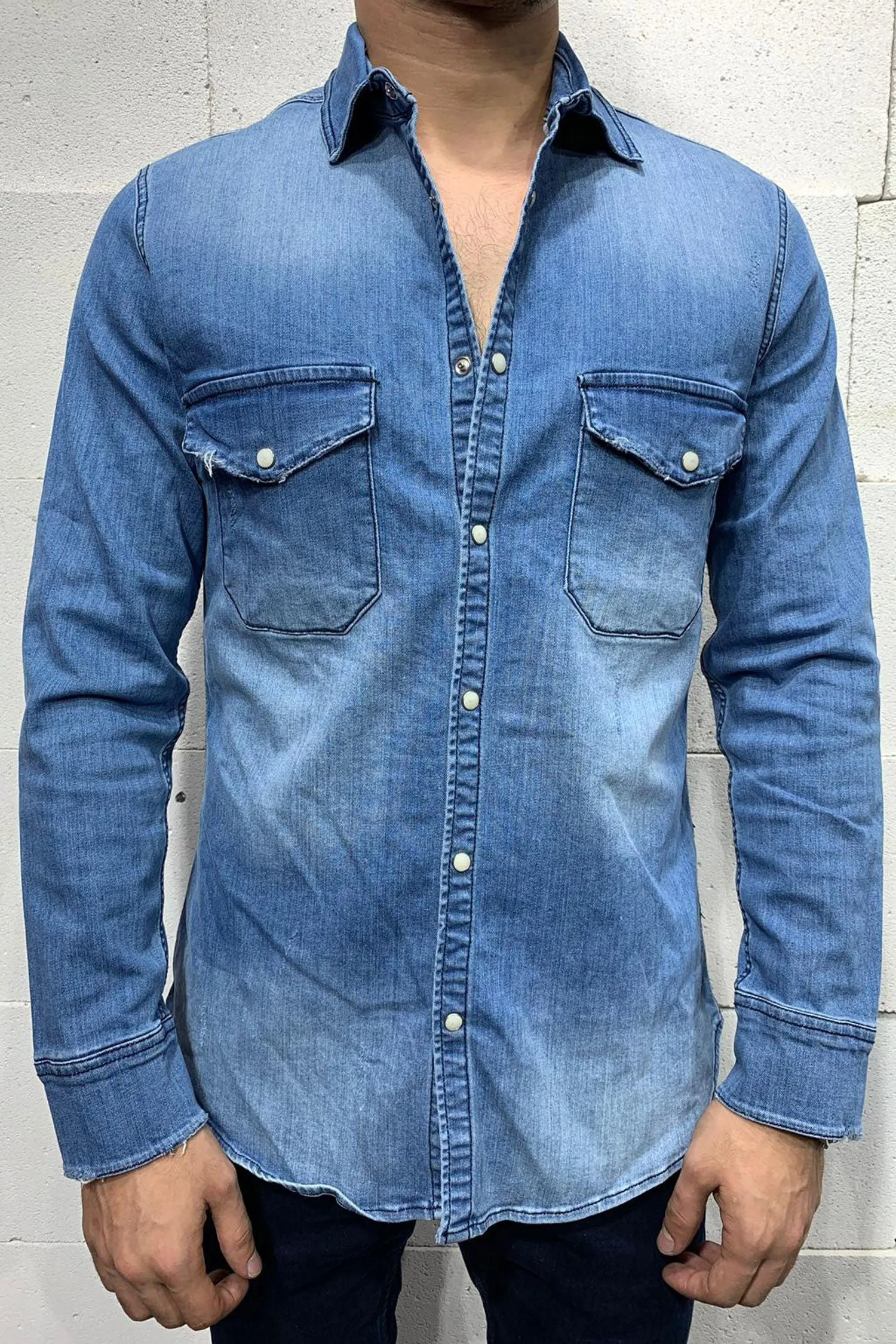 Jeanshemd G-4771 Blau