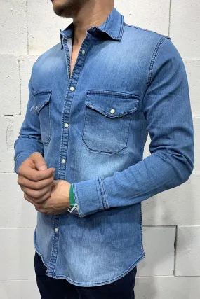 Jeanshemd G-4771 Blau