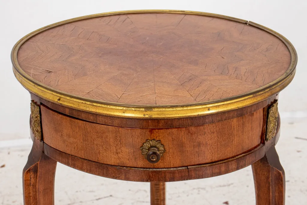 Louis XV Style Parquetry Round Gueridon Table