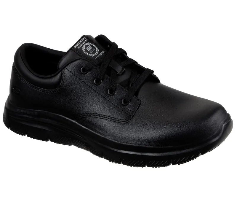 Mens Skechers Work Laced Shoes Slip Resistant Sole Memory Foam 77513EC BLK sale