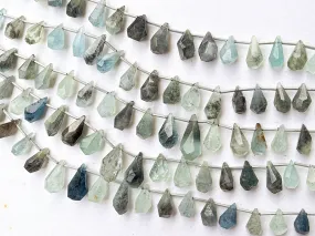 Moss Aquamarine Drops uneven tumble shape