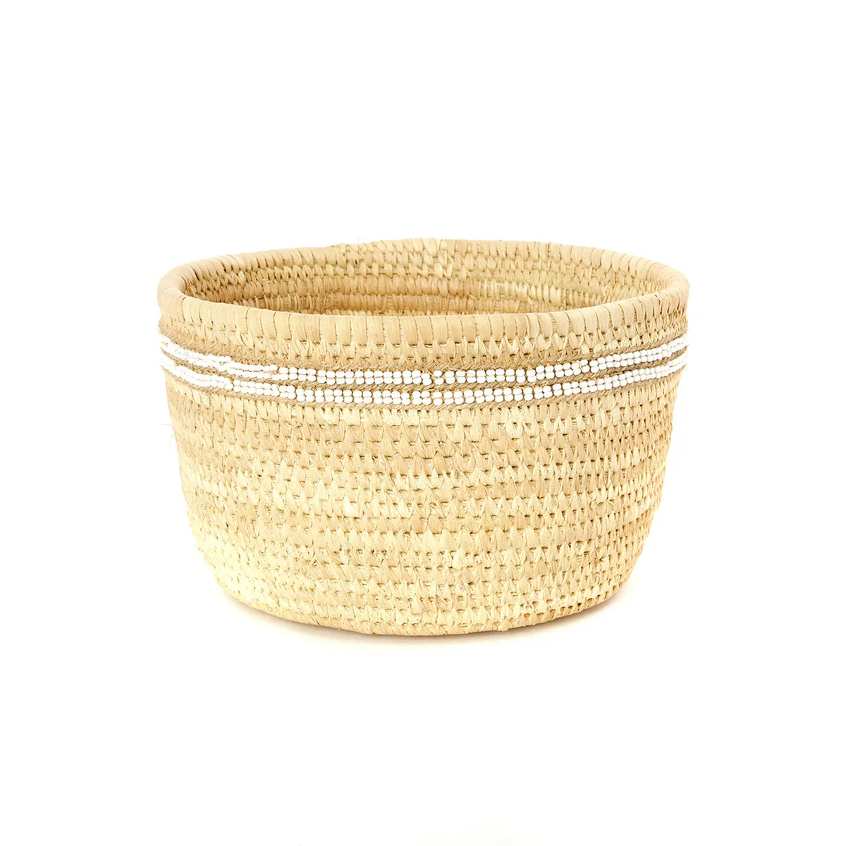 Ngurunit Nomadic Camel Milking Baskets White Beaded Stripes