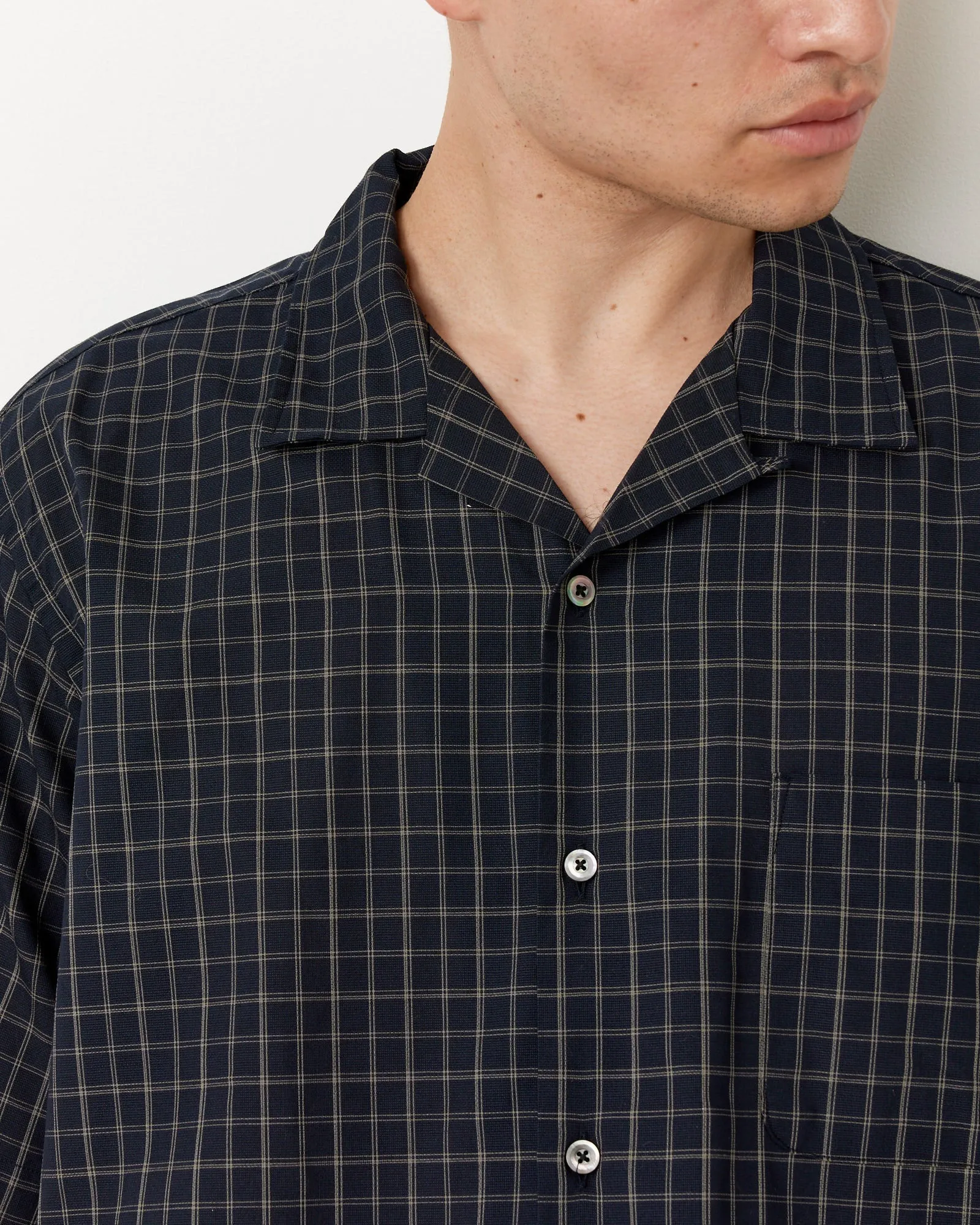 Panama Plaid Shirt in Navy