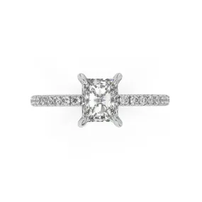 Partial Pave Radiant Cut Engagement Ring