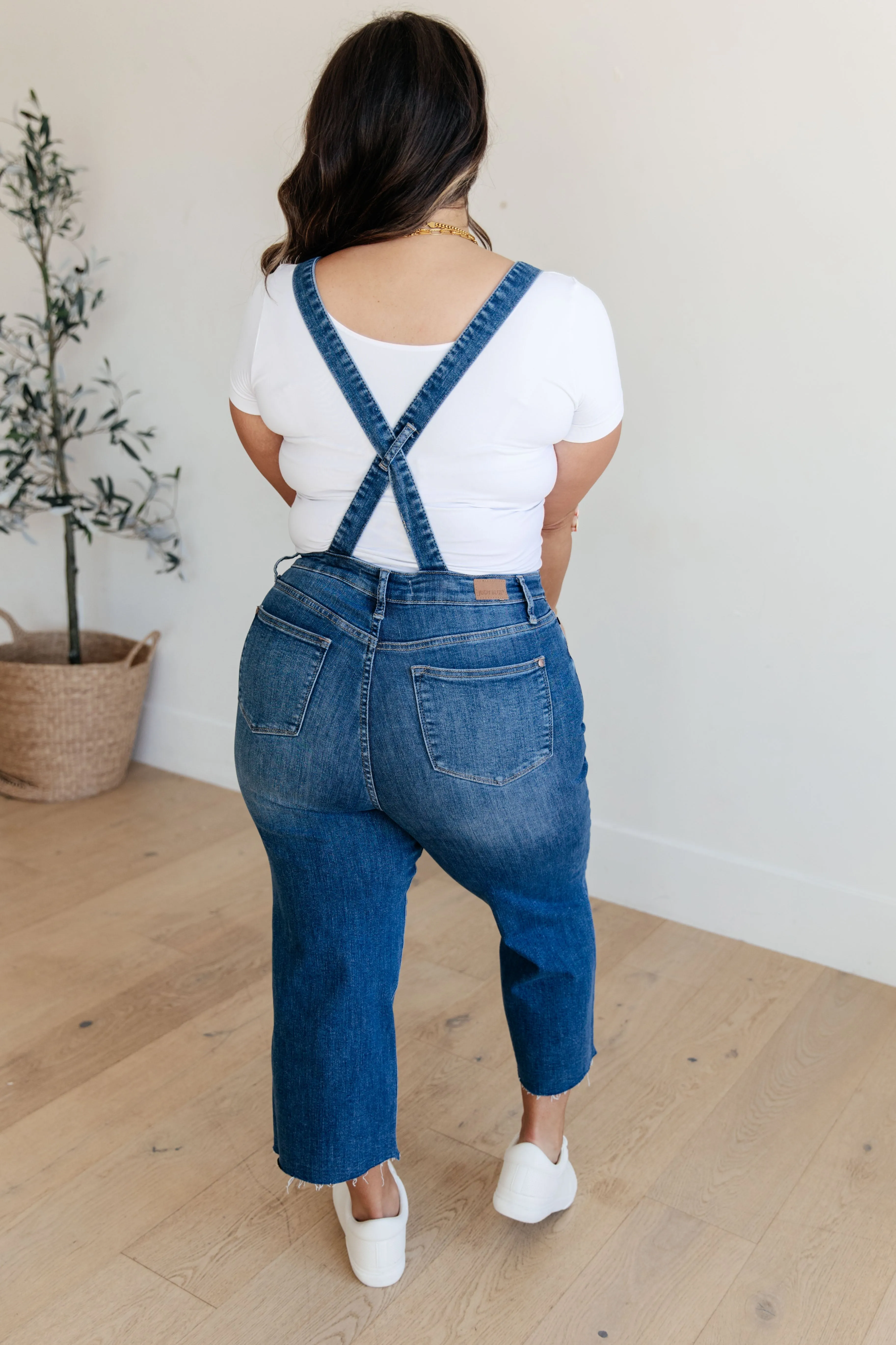 Priscilla High Rise Crop Wide Leg Denim Overalls by Judy Blue