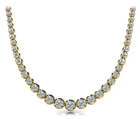 RAIN 10 Carat Diamond Rivera Graduated Necklace in 14K Yellow Gold 4 Prong Low Base Basket  G Color SI1 Clarity BY MIKE NEKTA