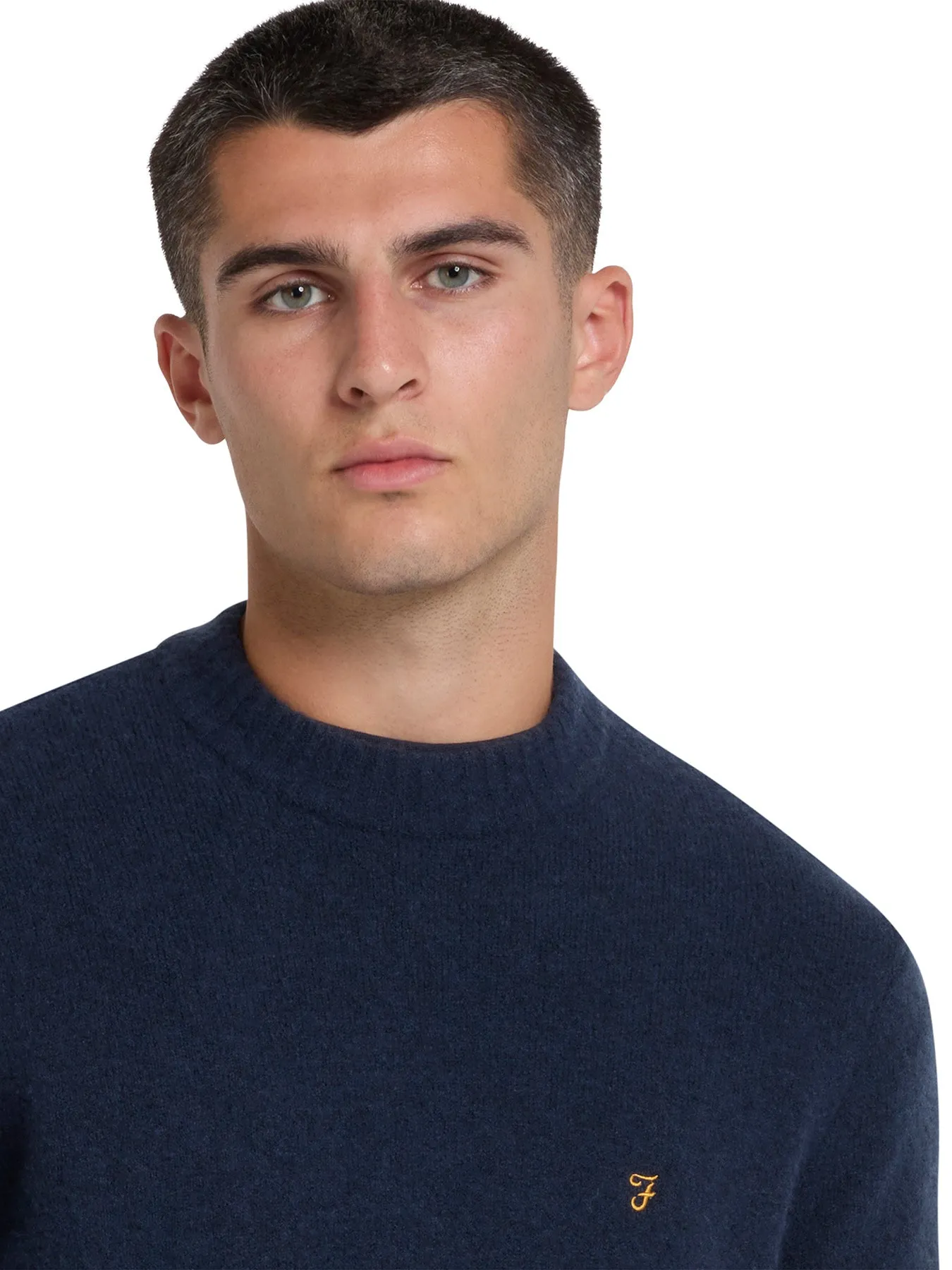 Spero Regular Fit Crew Neck Jumper In True Navy