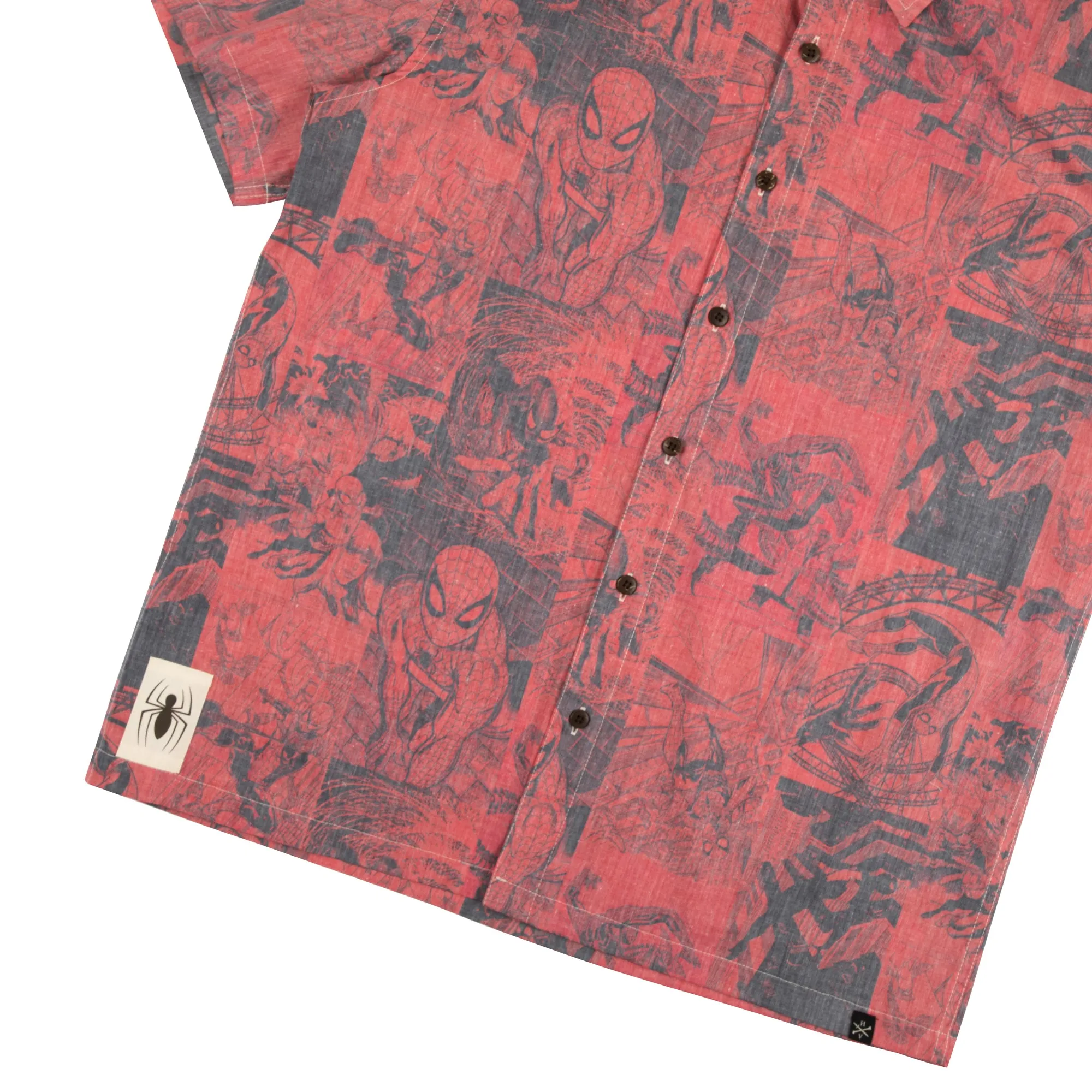 Spider-Man All Over Comic Print Button-Down Shirt