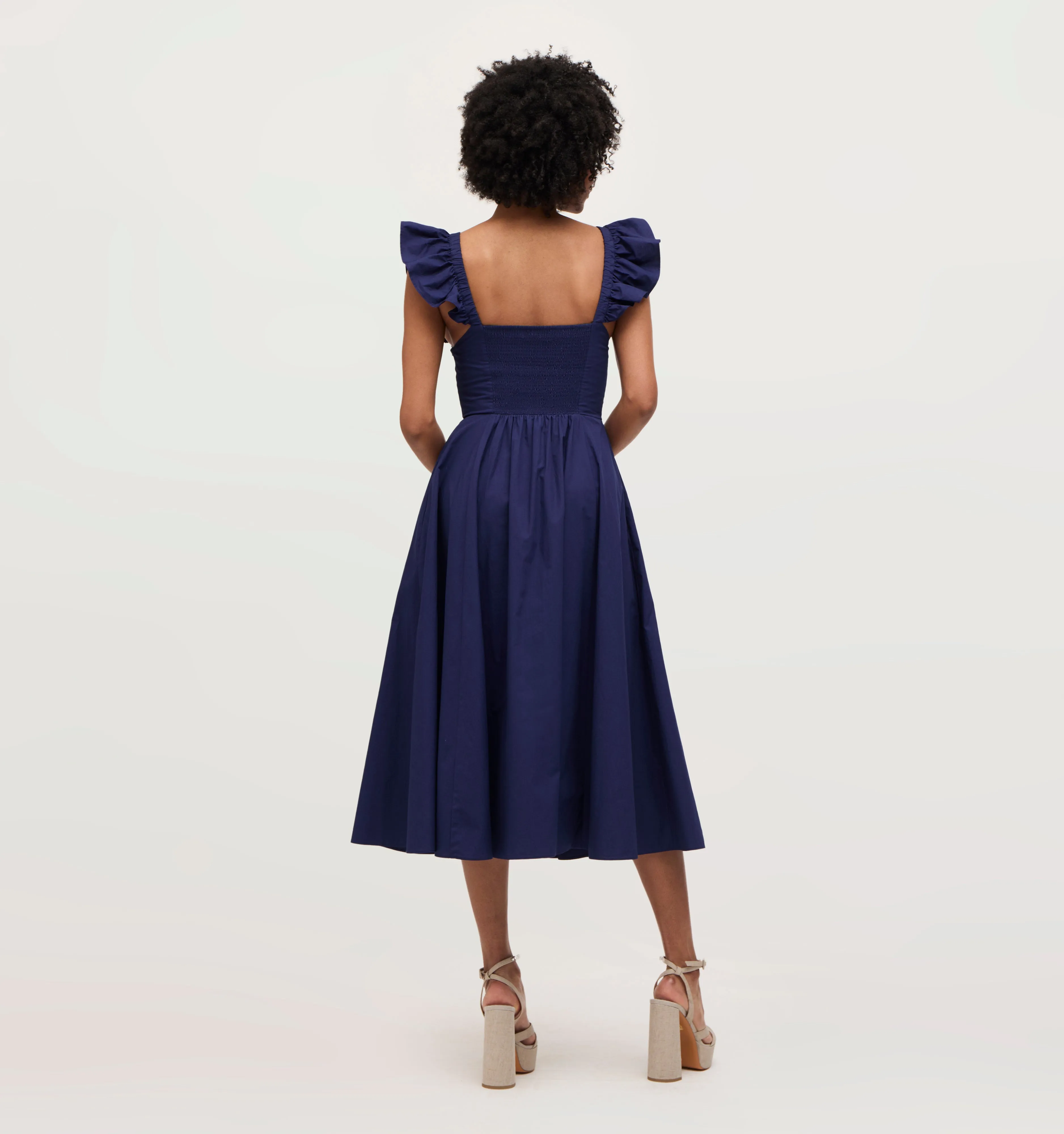 The Daphne Dress - Navy Cotton