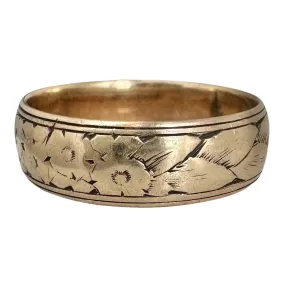 V I N T A G E // forget me not memories / 9ct 9k 375 yellow gold floral eternity band / size 7.5-ish