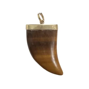 V I N T A G E // like a tusk / 14k and tigers eye mid century tusk / a pendant