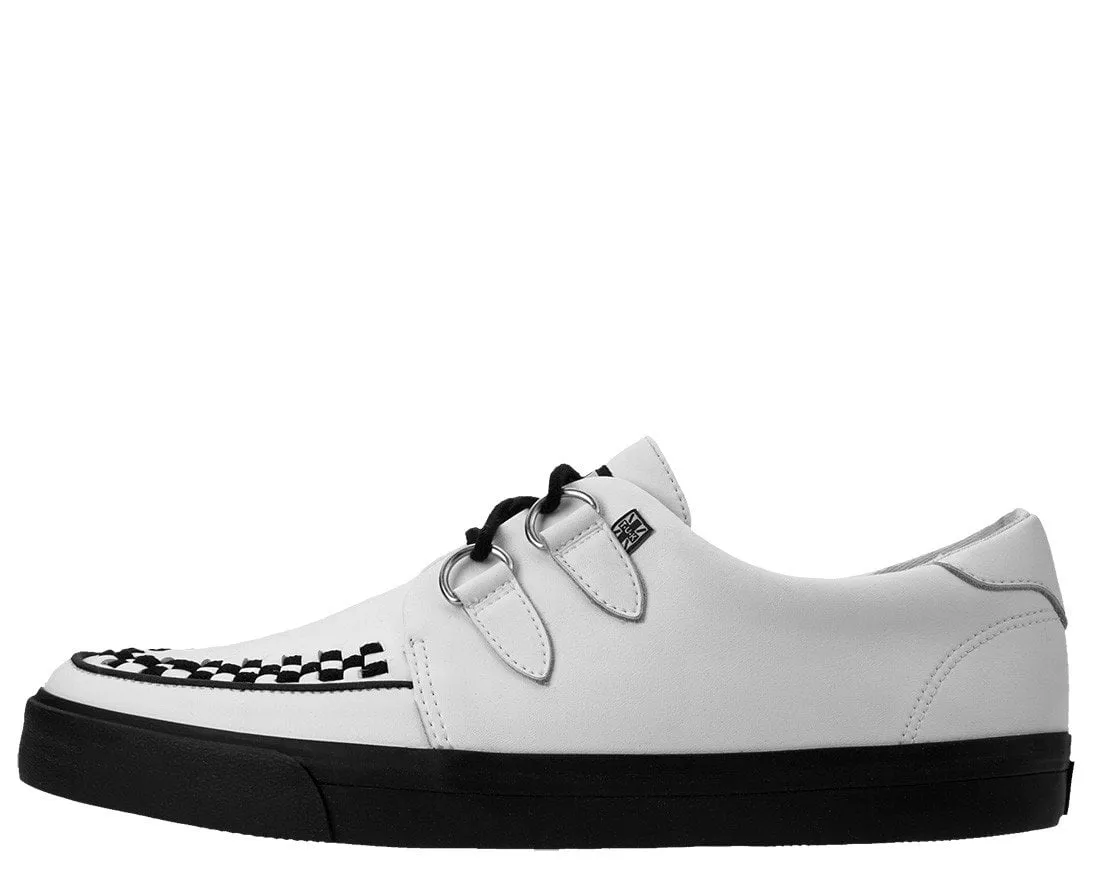 White Leather D-Ring Sneaker