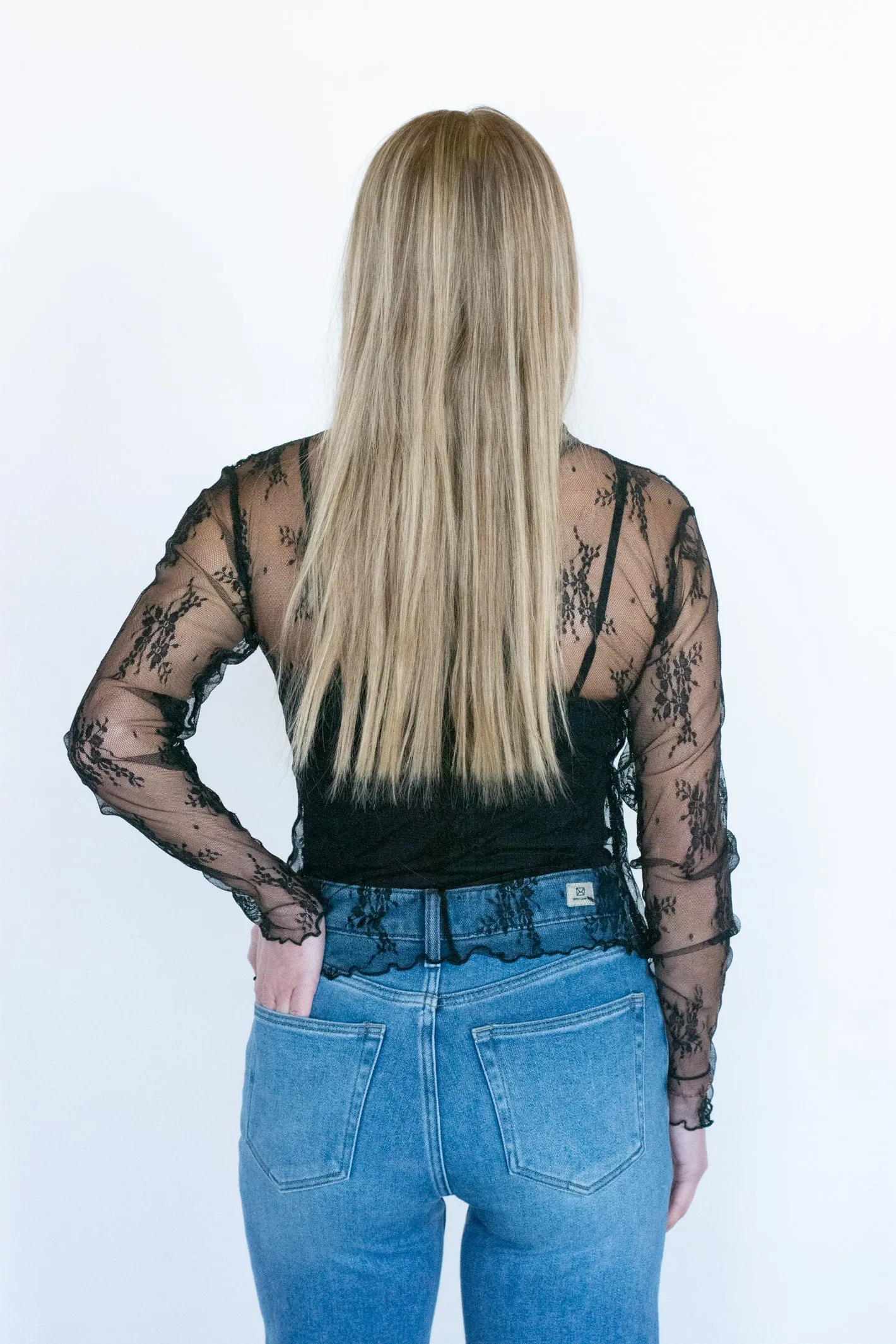 Wild Forever Black Mesh Lace Top