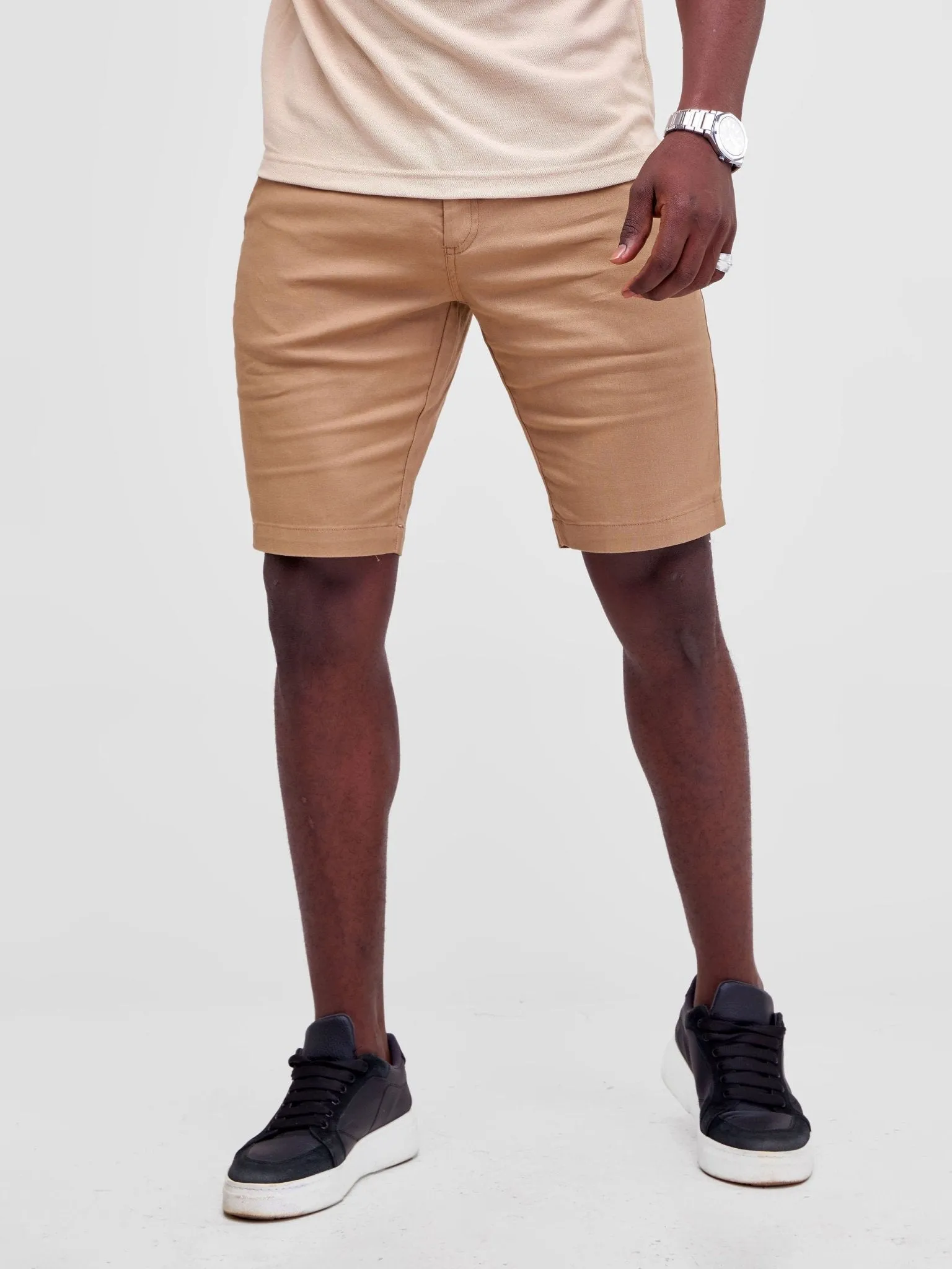 Zetu Men's Chino Shorts - Khaki Beige